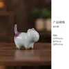 Enfeites Criativos de Gato, Enfeites de Animal de Chá Cerâmico Fofo, Brinquedos de Chá, Decorações Divertidas e Curativas para Casa, Mesa de Trabalho, Entrada