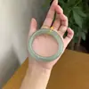 Pulseira de Água Clara Cor de Jade Hetian Verde Água de Lago Barra Redonda Textura de Gelo Jade Branco Verde Barra Plana Natural Marrom Pulseira de Jade Dongling Dropshipping