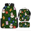 Mochila de Natal Natalina Transfronteiriça Estampada Estudante do Ensino Fundamental Mochila Escolar Pasta Estojo Amazon Daifa