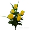 Fábrica de Origen Flor de Rosa Artificial Brote de Primavera de 7 Cabezas Venta al por Mayor Ramo de Flores Artificiales Evento de Boda Arte Floral Personalizable