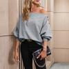 Amazon Transfronterizo 2024 Nuevos Diseños Europeos y Americanos Ropa Tops Otoño Cuello de Una Línea Hombros Descubiertos Sudaderas para Mujeres Venta al por Mayor