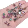 10 Contas de Cristal Coloridas Aurora Banhadas Estrela de Cinco Pontas Fantasia para Pulseira Artesanal DIY Material Acessórios