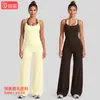 Conjunto de roupas fitness transfronteiriço, conjunto de colete esportivo color block de secagem rápida, conjunto de calças retas soltas para corrida ao ar livre, yoga e fitness