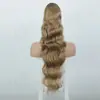 Peluca Europea y Americana de Cabello Largo y Rizado Peluca para Mujer con Cordón Extensión de Cabello Cola de Caballo Africana Ola Grande Peluca de Fibra Química Cola de Caballo