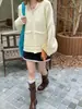 3ª Mañana Fin de Semana Estilo Relajado Estilo Coreano Chaqueta Cardigan Grueso de Punto Zy3651