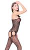 Lencería sexy cuello sexy malla leopardo spandex jacquard tirantes perspectiva abierta espalda hueca al por mayor