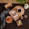 Tabla de Cortar de Madera Maciza con Patrón de Ondas de Agua Bandeja de Pan Nórdica Accesorios para Fotografía Gourmet Plato Estilo Ins Tablero de Olas para Fotografía