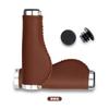 Bicicleta Cowhide Handle Cover Mountain Bike Retro Lock Handle Cover Non-Slip Pu Couro Mão costurado Bicicleta Non-Slip Cover