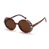 Gafas de Sol para Niños con Marco Redondo de Moda 2025 con Perlas Sombra para Exteriores Anti-Uv Hy23007