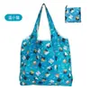En stock Bolsa de compras plegable 190T ligera fina de nailon impermeable portátil de un solo hombro tamaño mediano bolsa ecológica bolso de mano bolsa de supermercado