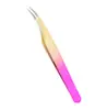 Set de Pinzas para Pestañas para Colocación de Pestañas Postizas, Herramientas para Artista de Pestañas, Pinza para Pestañas Dorada con Forma de Delfín y Pluma
