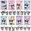 Paquete de 8 pegatinas de Sanrio Kulomi para traje con cara, dibujos animados, para hacer un collage creativo.