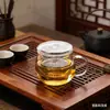 Taza de Té Redonda Individual de Vidrio de Borosilicato Alto con Asa y Filtro de Vidrio para Té de Flores y Té de Frutas