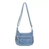 Bolsa Estilo Coreano Estilo Ins Versátil para o Dia a Dia Bolsa Transversal Feminina Bolsa Transversal de Jeans Lavado Bolsa Feminina Fashion Tendência