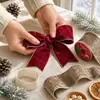 Nuevo estilo navideño cinta de terciopelo de color con borde dorado decoración de árbol de Navidad accesorios de decoración de escena navideña DIY