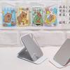 Espelho dobrável de mesa fofo de Capivara Stitch Kuromi Gato Sanrio Espelho de maquiagem portátil de PU