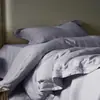 Estilo Wabi-Sabi Minimalista Relaxado Tencel Multicamadas Pregas Cantos Roupa de Cama de Luxo Conjunto de Quatro Peças para Dormir Nu