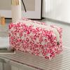 Bolsa de Armazenamento Acolchoada Floral de Algodão para Batom Bolsa de Armazenamento de Cosméticos Feminina Bolsa para Fone de Ouvido Cabo de Dados Carteira
