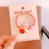 Anel de cabelo infantil super fofo estilo coreano, urso rosa, tecido, macio, sem danos, corda, laço de cabelo diário, acessórios de cabelo para crianças