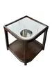 Mesa de té de mahjong en forma de abanico, estante de almacenamiento de madera maciza y losa de piedra para hotel, juego de té para sala de ajedrez y cartas, mesa de té anti-quemaduras para sala de té