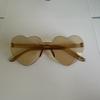 Gafas de Sol de Corazón de Melocotón de Una Pieza, Gafas de Corazón, Gafas de Sol de Una Pieza con Forma de Corazón sin Montura de Color Gelatina