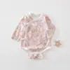 Macacão de Bebê de Manga Longa para Primavera e Outono, Algodão Puro Classe A, Traje Confortável para Engatinhar para Recém-Nascidos, com Amarração Lateral e Design Estilo Envelope