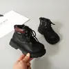 Botas Martin Nuevas de Otoño e Invierno para Niños Botas de Niña Estilo Británico Botas de Piel Botas Individuales Zapatos de Bebé para Niños Moda Botas Amarillas Pequeñas