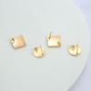Brincos de pino de orelha quadrados com fio para pendurar, cor dourada, revestidos de cobre 14K, brincos caseiros DIY, acessórios de joia de temperamento, material