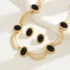 Collar de Piedras Preciosas de Lujo Ligero Europeo y Americano Estilo Retro Palaciego Collar de Temperamento de Moda Set de Joyería de Alta Gama para Mujer