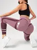Calça de Yoga Cor de Pêssego Estilo Europeu e Americano para Mulheres, Cintura Alta, Levanta Bumbum, Leggings Sem Costura, Absorvente de Umidade, que Absorve o Suor, Collants Esportivos, Roupa Fitness Elástica