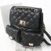 Mochila de Cuero de Vaca, Estilo Nuevo, Gama Alta, Inspirada en Chanel, Gran Capacidad, Acolchada, Versátil, Cadena, Mochila de Moda Tendencia para Mujeres