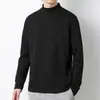Camiseta de Color Sólido de Manga Larga para Hombre Cuello Semi-alto Camisa Base Otoño e Invierno Cuello Medio Ropa de Otoño Manga Larga Nueva Base Ropa de Otoño