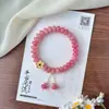Pulsera de Semillas de Bodhi Rosa Cereza para Mujer, Cuentas Dobles Circulares de Semillas de Bodhi tipo Ábaco, Nuevas Cuentas de Oración de Mano Estilo Chino, Mayoreo