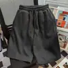 Shorts esportivos versáteis de rua hip-hop para mulheres, shorts de cor sólida com cós elástico estilo casual americano de verão para homens