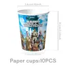 Nuevos Suministros para Fiesta Temática de Star Wars Platos de Papel Desechables, Vasos de Papel, Servilletas de Papel, Manteles y Juegos de Decoración con Banderines