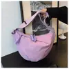 Bolso de Lona Transfronterizo para Mujer de Gran Capacidad 2025 Nuevo Verano Casual Nicho Banda Ancha Bandolera Bolso Dumpling de Alta Gama