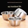 Bacia de Aço Inoxidável 304 Doméstica Cozinha Redonda Bacia para Lavar Frutas Extra Espessa Multifuncional Grau Alimentício