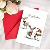 50 Tarjetas Creativas Nuevas de Material para Decoración Navideña con Sobres para Compra Directa Transfronteriza
