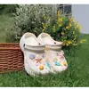 Sandalias de verano EVA para mujer, con suela gruesa, antideslizantes, de punta cerrada, para uso en exteriores, zapatos de playa, estilo popular en línea