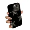 Estrellas con estampado de leopardo adecuadas para 17 Pro Max, iPhone 16 Pro, protección completa de lente, 15 dos en uno, 14 película