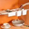 Estante de Almacenamiento Retráctil Estilo Japonés para Gabinete Debajo del Fregadero de Cocina para Almacenamiento en Capas de Ollas y Utensilios de Cocina, Almacenamiento de Doble Capa para el Área de Drenaje