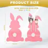 Bolsa Portacubiertos de Conejo de Pascua de 4 Piezas Bolsa Portacubiertos de Fieltro Cubierta para Cubiertos Adecuada para Cuchillo y Tenedor Resurrección