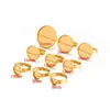 Suporte de Anel de Aço Inoxidável Transfronteiriço Banhado a Vácuo Anel Aberto Fundo Fino Anel de Pedra Preciosa DIY Acessórios Semi-Acabados Atacado