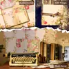 Compra Directa Transfronteriza de 12 Hojas de Papel de Material Serie Floral con Temática Gradiente para Decoración, Empaque de Regalos, Material de Papel para Diario DIY
