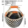 Cesta Tejida a Mano de Algas Marinas de Vietnam Elementos Africanos Estilo Ins Decoración Compras Picnic Cesta Portátil Cesta de Almacenamiento de Escritorio