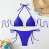 Novo Biquíni Estilo Europeu e Americano Peça Única Maiô Cor Sólida Simples Sexy Costas Nuas Roupa de Banho Feminina Roupa de Banho Aliexpress Transfronteiriço