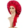 Amazon Venta al por mayor Transfronteriza Gorro de Noche de Satén Pañuelo para la Cabeza Lazo Cinta de Alta Elasticidad Sombrero para Mujer Imitación de Seda Gorro para el Cuidado del Cabello