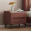 Mesita de noche de madera maciza pizarra cuero lujo ligero, uso doméstico simple, almacenamiento moderno de gama alta para dormitorio, modelo pequeño nuevo