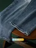 Jeans Rectos Anchos Ligeramente Lavados Estilo Clásico Retro para Hombre, para el Día a Día en la Ciudad, Duraderos, Cómodos, Pantalones Largos Casuales para Todas las Estaciones