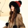 Gorra de Felpa Estilo Lei Feng para Otoño e Invierno, Gorro de Punto para Niños con Bola de Pelo Grande de Amor, Protección para Orejas, Gorro Grueso para Exteriores Resistente al Frío y Mantener Caliente, Cubre Cabeza